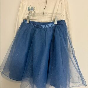 Janie and Jack Sparkling Blue Skirt and top shirt frozen edition